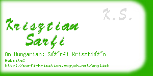 krisztian sarfi business card